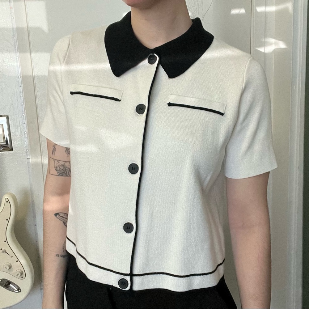 Black and White Button Up